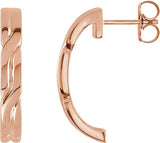 14K Gold J-Hoop Earrings II - Rose Gold