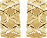 14K Gold J-Hoop Earrings - Yellow Gold - view 2