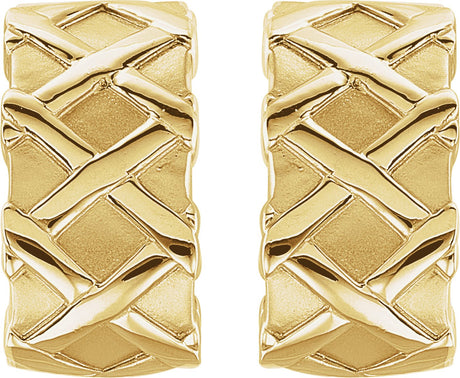 18K Gold J-Hoop Earrings - view 2