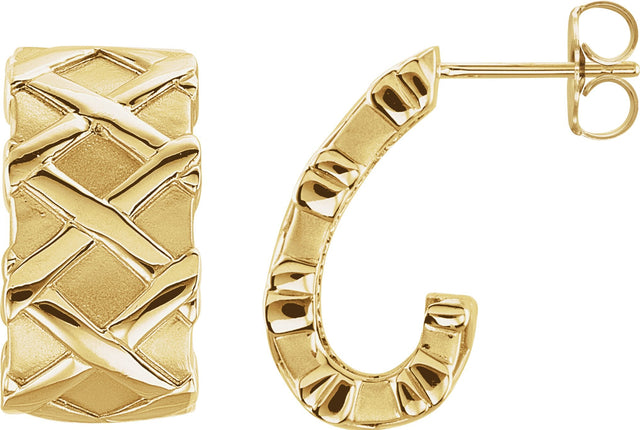 18K Gold J-Hoop Earrings