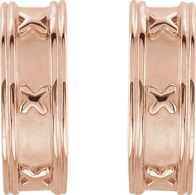 14K Gold J-Hoop Earrings III - Rose Gold - view 2