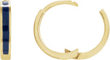 14K Gold Enamel Hoop Earrings - Yellow Gold - view 3