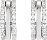 14K Gold Round Natural Diamond Accented Earrings – 1.3mm Stones - White Gold - view 4