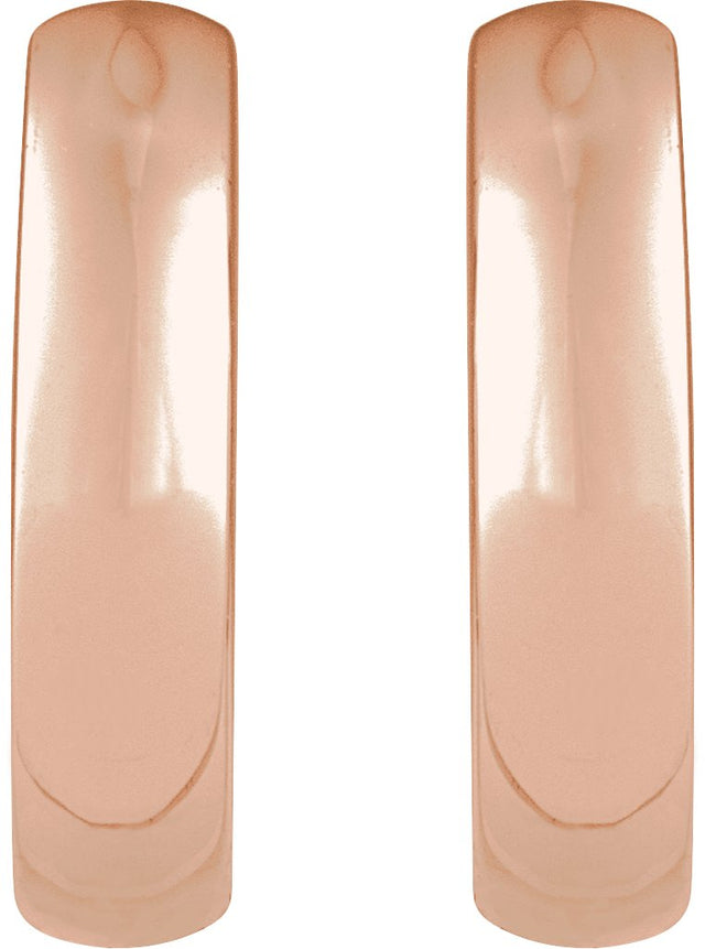 14K Gold Hinged Hoop Earrings No. 13 - Rose Gold - view 2