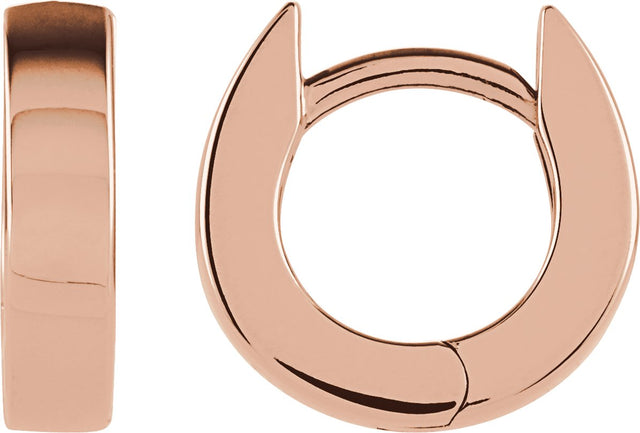14K Gold Hinged Hoop Earrings VII - Rose Gold