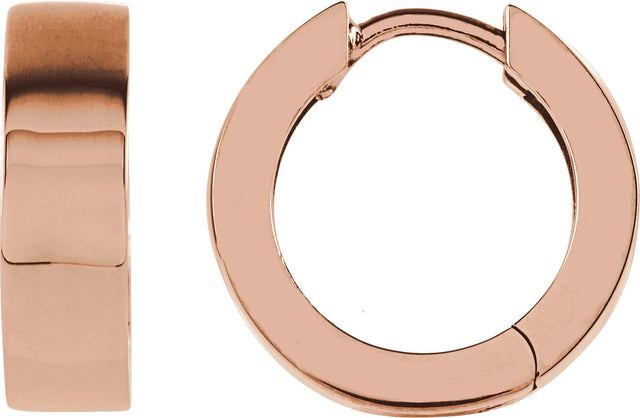 14K Gold Hinged Hoop Earrings No. 12 - Rose Gold