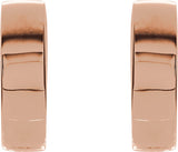 14K Gold Hinged Hoop Earrings No. 12 - Rose Gold - view 2
