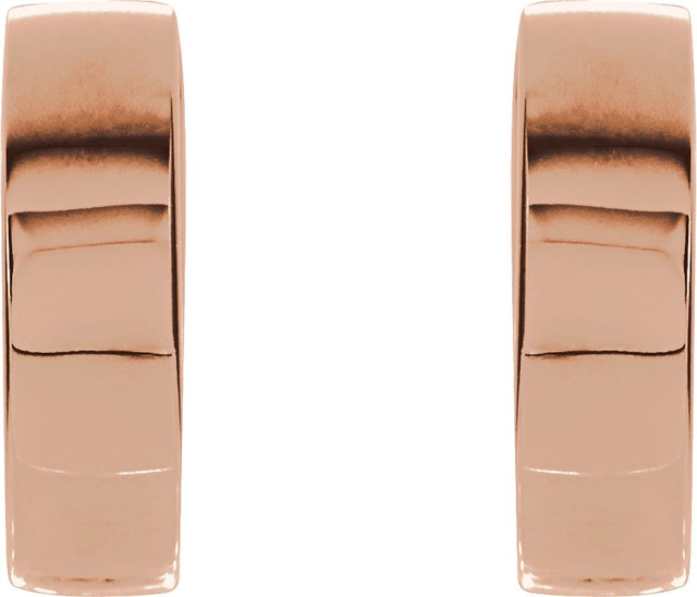 14K Gold Hinged Hoop Earrings No. 12 - Rose Gold - view 2