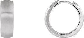 14K Gold Hinged Hoop Earrings No. 15 - White Gold