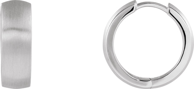 14K Gold Hinged Hoop Earrings No. 15 - White Gold