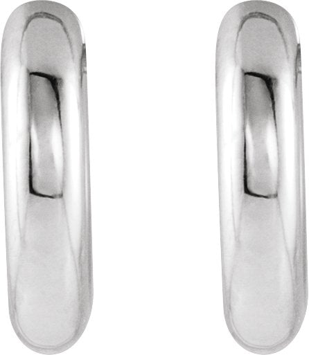 14K Gold Hinged Hoop Earrings No. 9 - White Gold - view 2