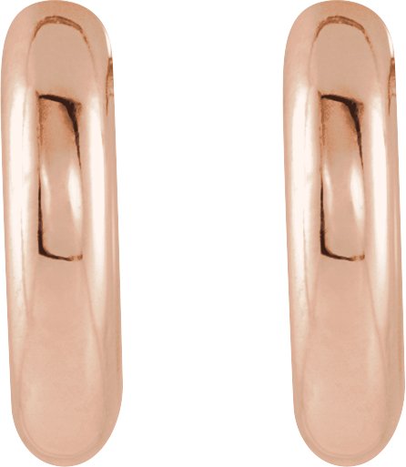 14K Gold Hinged Hoop Earrings No. 9 - Rose Gold - view 2