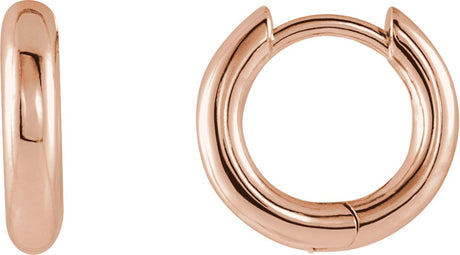 14K Gold Hinged Hoop Earrings No. 9 - Rose Gold