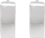 14K Gold Flat Tube Hoop Earrings - view 2