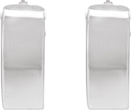 14K Gold Flat Tube Hoop Earrings - view 2