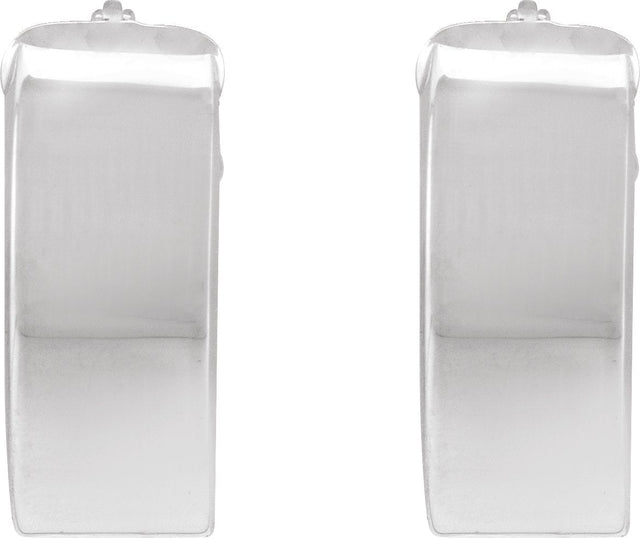 14K Gold Flat Tube Hoop Earrings - view 2