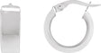 14K Gold Flat Tube Hoop Earrings