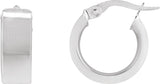 14K Gold Flat Tube Hoop Earrings