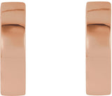 14K Gold Hinged Hoop Earrings - Rose Gold - view 2