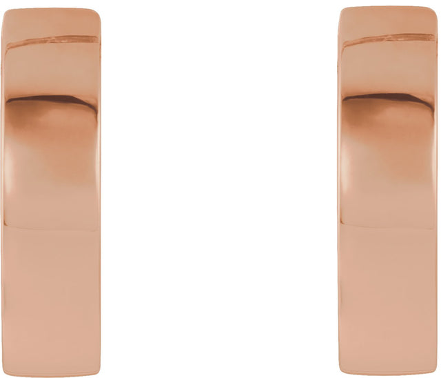 14K Gold Hinged Hoop Earrings - Rose Gold - view 2