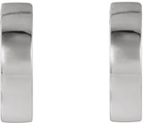 Platinum Hinged Hoop Earrings - view 2