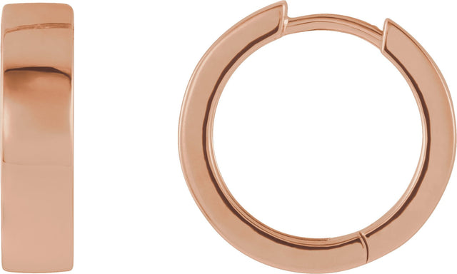 14K Gold Hinged Hoop Earrings - Rose Gold