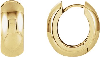 14K Gold Hinged Hoop Earrings No. 3 - Yellow Gold