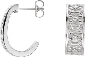 Platinum J-Hoop Earrings IV
