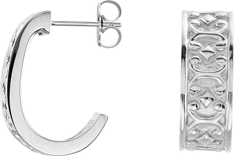 Platinum J-Hoop Earrings IV