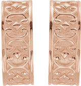 14K Gold J-Hoop Earrings IV - Rose Gold - view 2