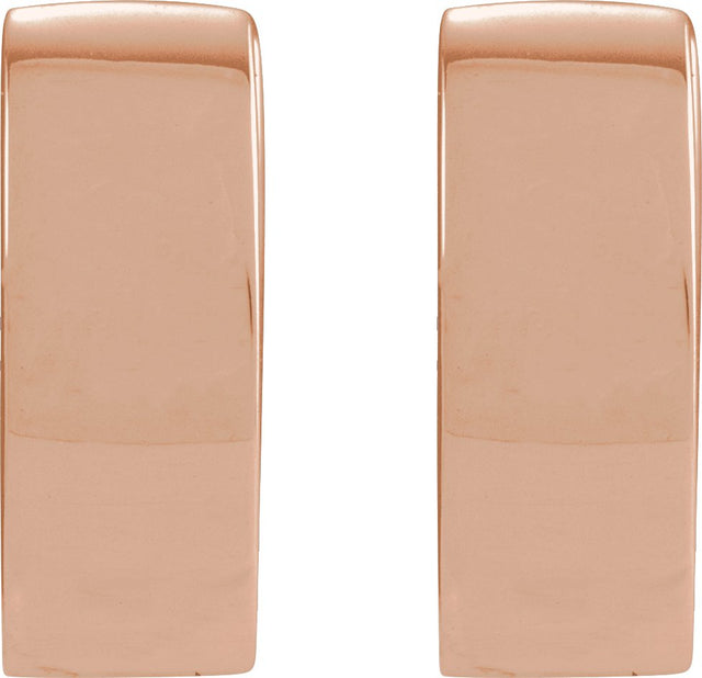 14K Gold Hinged Hoop Earrings No. 10 - Rose Gold - view 2