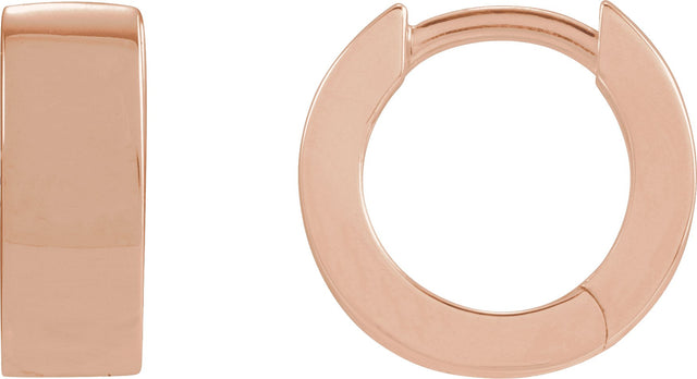 14K Gold Hinged Hoop Earrings No. 10 - Rose Gold