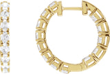 14K Gold Oval Lab-Grown Diamond Inside-Outside Hoop Earrings - Rose Gold - view 18