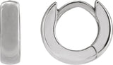 14K Gold Hinged Hoop Earrings III - White Gold