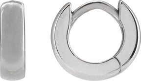 14K Gold Hinged Hoop Earrings III - White Gold