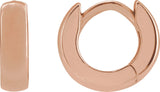 14K Gold Hinged Hoop Earrings III - Rose Gold