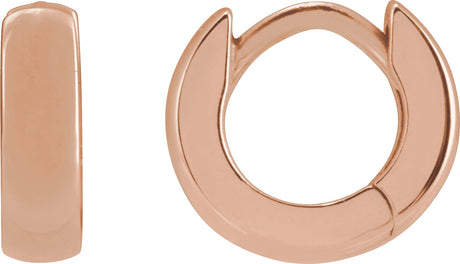 14K Gold Hinged Hoop Earrings III - Rose Gold