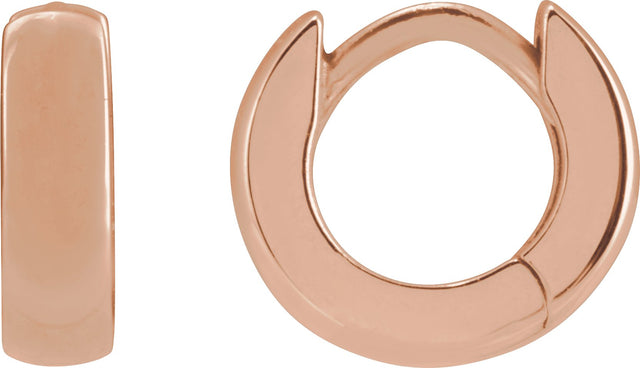 14K Gold Hinged Hoop Earrings III - Rose Gold
