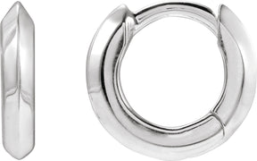 Platinum Knife-Edge Hoop Earrings II