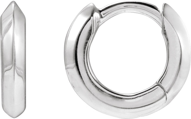14K Gold Knife-Edge Hoop Earrings II - White Gold