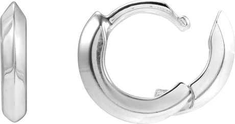 Platinum Knife-Edge Hoop Earrings II - view 2