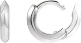 14K Gold Knife-Edge Hoop Earrings II - White Gold - view 2