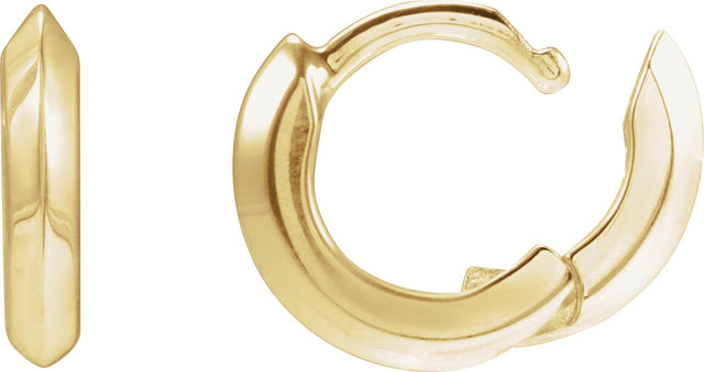 14K Gold Knife-Edge Hoop Earrings II - Yellow Gold - view 2