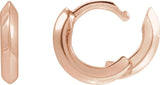 14K Gold Knife-Edge Hoop Earrings II - Rose Gold - view 2