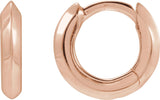 14K Gold Knife-Edge Hoop Earrings II - Rose Gold