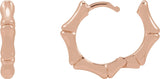 14K Gold Bamboo Hoop Earrings - Rose Gold - view 2
