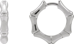 Platinum Bamboo Hoop Earrings