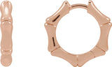 14K Gold Bamboo Hoop Earrings - Rose Gold