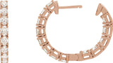 14K Gold Oval Lab-Grown Diamond Inside-Outside Hoop Earrings - Rose Gold - view 20