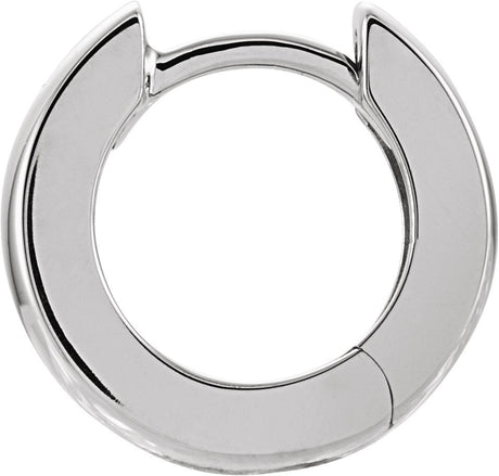 14K Gold Hinged Hoop Earrings No. 13 - White Gold